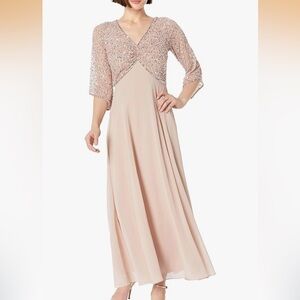 NWT JKARA New York NW5 Elegant Beige Evening Gown, Sz 22